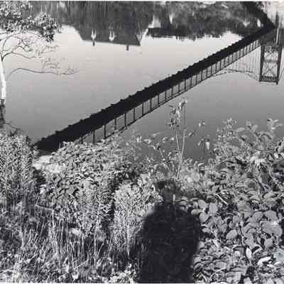 Reflection of the Swinging Bridge in the Water
