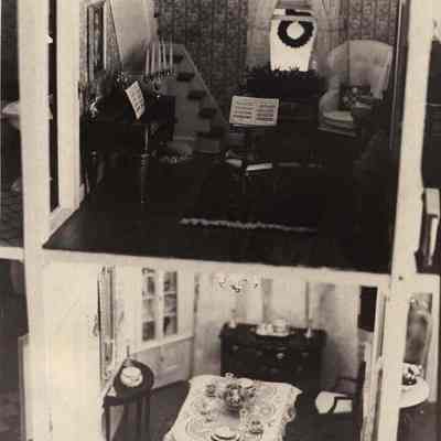 A photo view of two rooms of a doll house. 12/15/1980.