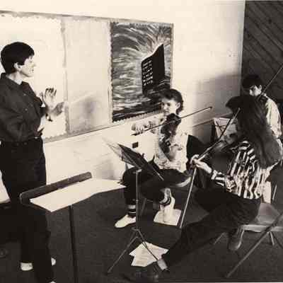 A photo view of some musicians playing. 4/10/1992.