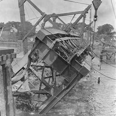 Repairing the Railroad Trestle after the Flood of 1936