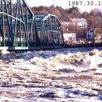 1987 flooded Androscoggin River below the Black Bridge