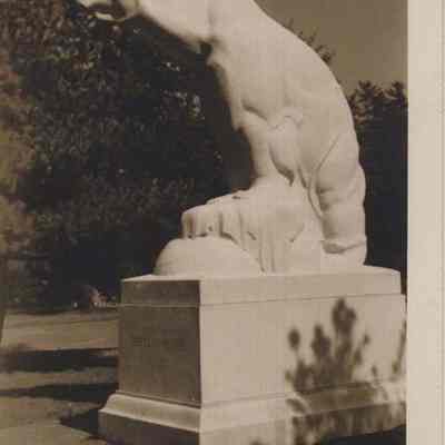 Postcard of Statue of Bowdoin Polar Bear