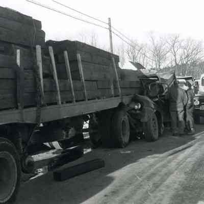 A photo of the Charles DeLong accident. 2/27/1956.