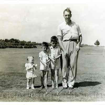 Conrad Michaud with Three Children at the Brunswick Golf Links