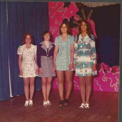 Contestants #1 to #4 in Casual Wear are Berna Menard, Tami Gustafson, Linda Talbot and Maureen Fortin