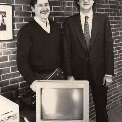 A photo view of Robt. Johansen & Ted Hunter. 2/25/1991.