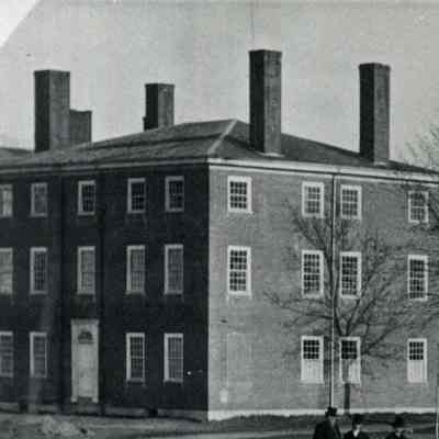 A photo of Massachusetts Hall. Taken about 1865.