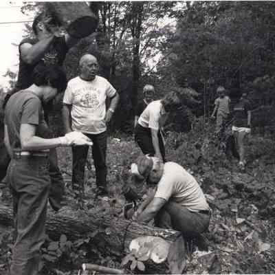 People Clearing the Site for the new United Methodist Church