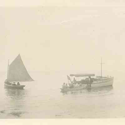 Algernon Chandler's boat and unidentified people