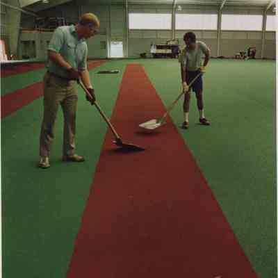 A photo view of the field house at Bowdoin College. 7/9/1987.