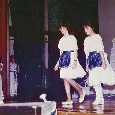 A color photograph of Chressy Gagne and Cindy Oiler representing Holland.
