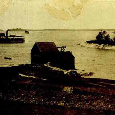 Steamer Maquoit Arriving at Lookout Point in Harpswell Center