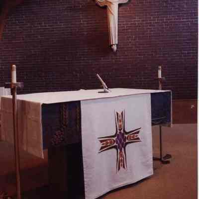 A photo view of the interior of a church. 11/9/1990.
