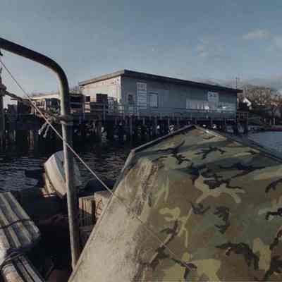 A photo view of a fishing dock. 11/27/1991.