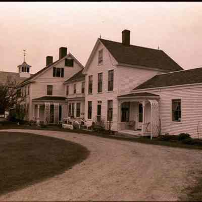 A photo view of farm buildings in Harpswell.