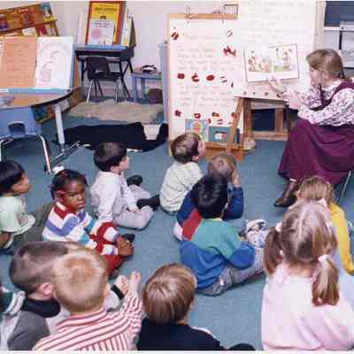 Uknown teacher, children