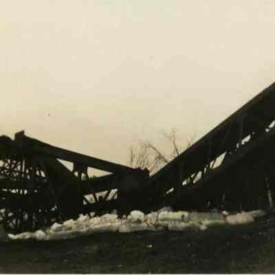 Destroyed Railroad Bridge in the 1936 flood