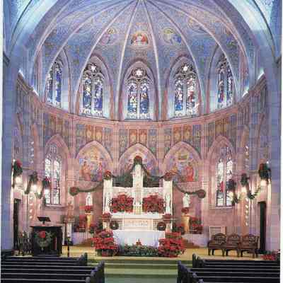 Card illustrating the alter at St. John's Church.