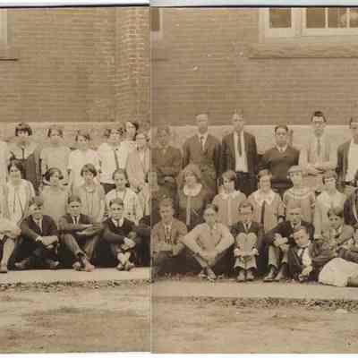 Brunswick High School, panographic photo of students. 1924-25