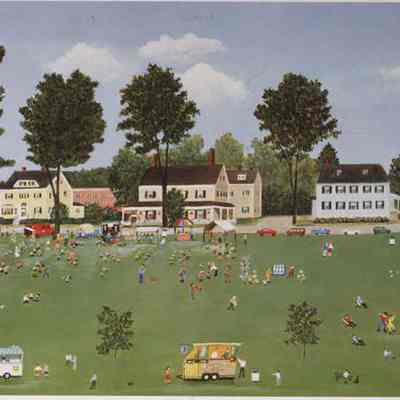 A lithograph of the Farmer's Market on the Mall.