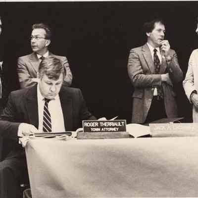 A photo view of men gathered just before the meeting started. 5/19/1992.