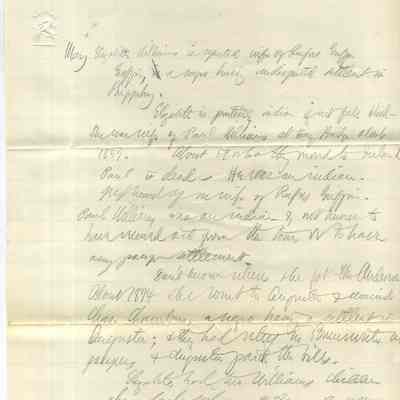 Manuscript about Mary Elizabeth Williams