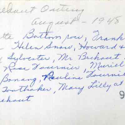 List of Names of Those Photographed at 1991.34.1h