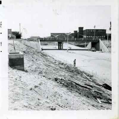 Building of Route 1 underpass, 1961