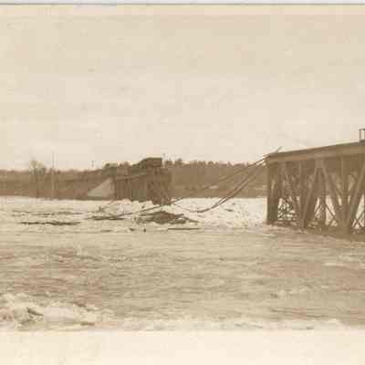 1936 Androscoggin River Flood, MCRR Bridge Destroyed