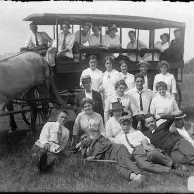 A group of people.