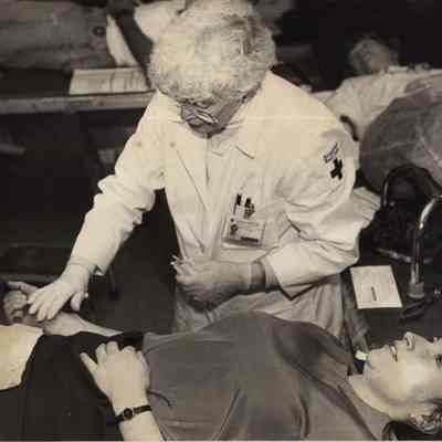 A photo view of a blood drive at St. John's Church. 1/13/1992.