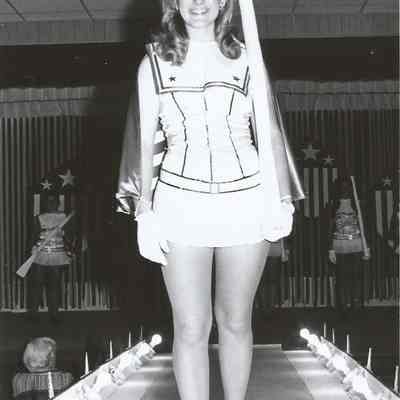 A B/W photograph of contestant #2 Nancy Barton