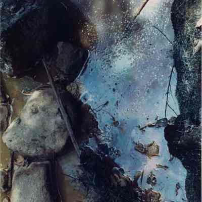 A photo view of some rocks and ice. 7/3/1990.