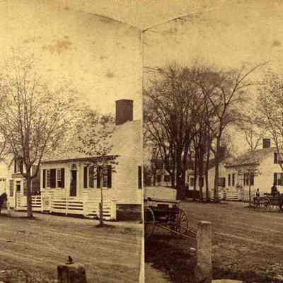 A stereoscopic slide of the home of F. D. Snow, Pleasant Street..