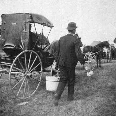 A photo of people at Topsham Fair.