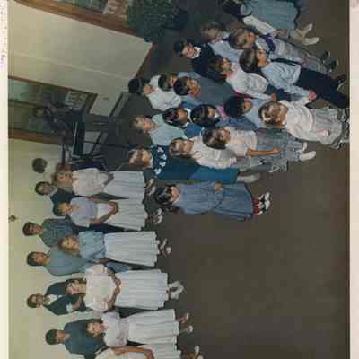 A photo view of a group of children. 11/4/1988.