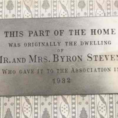 Plaque in the Stevens Home