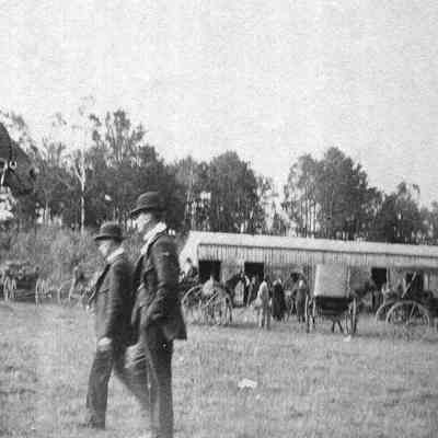 A photo of the barns at Topsham Fair.