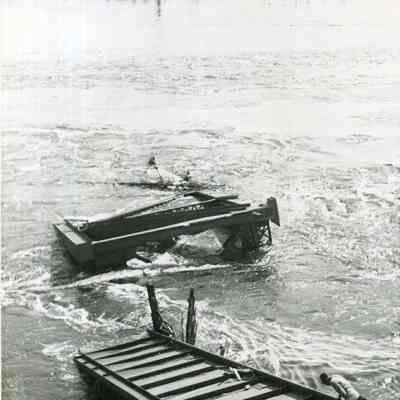 Damaged Railroad Bridge, 1936 Flood