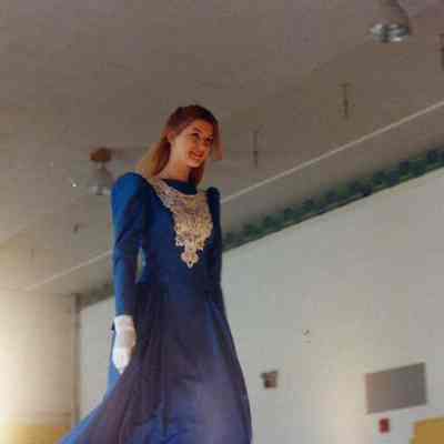 Kristen Stevens practicing her Gown Walk.