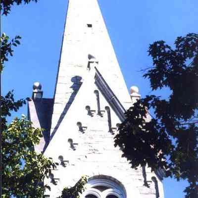 The steeple at the Chapel, Bowdoin College.