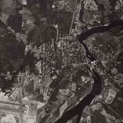 An aerial photo of Brunswick & Topsham. 6/29/1953