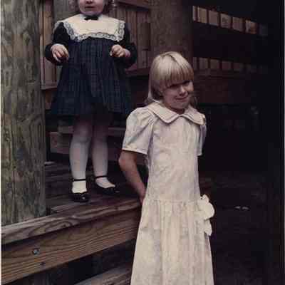 A photo view of two little girls. 9/6/1988.