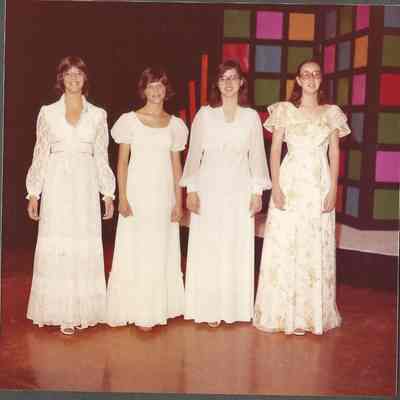 The first 4 contestants in evening gown the first segment for the opening of Talent Competition.