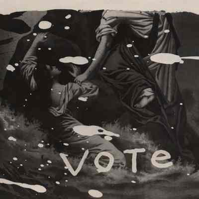 A photo view of a "get out the vote" poster. 10/15/1992.