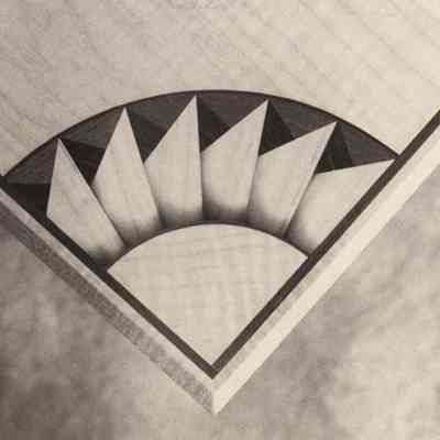 A photo view of woodwork done by Jim MacDonald. 4/10/1992.