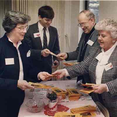 A photo view of a Brunswick Church Council meeting. 2/24/1989.