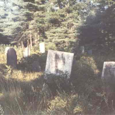 Gravestones in a cemetery. 9/1986