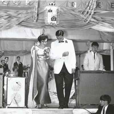 Micheline Paquette & Donald Bission going off the stage off the Teen Queen Dance.