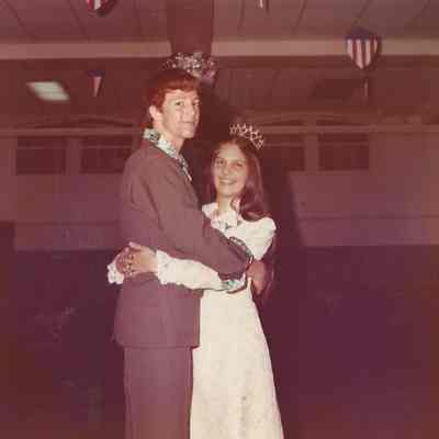 1976 Brunswick Teen Queen Phyllis Gaudreau and escort Nick Vermette dancing.